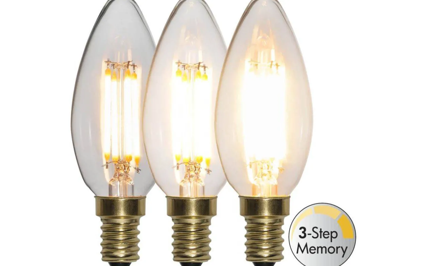 Star Trading LED E14 3-Steg DIM Minne Kron 2100K 400lm 4W(40W)* Dekorativa Ljuskällor E14|3-Steg Dim E14
