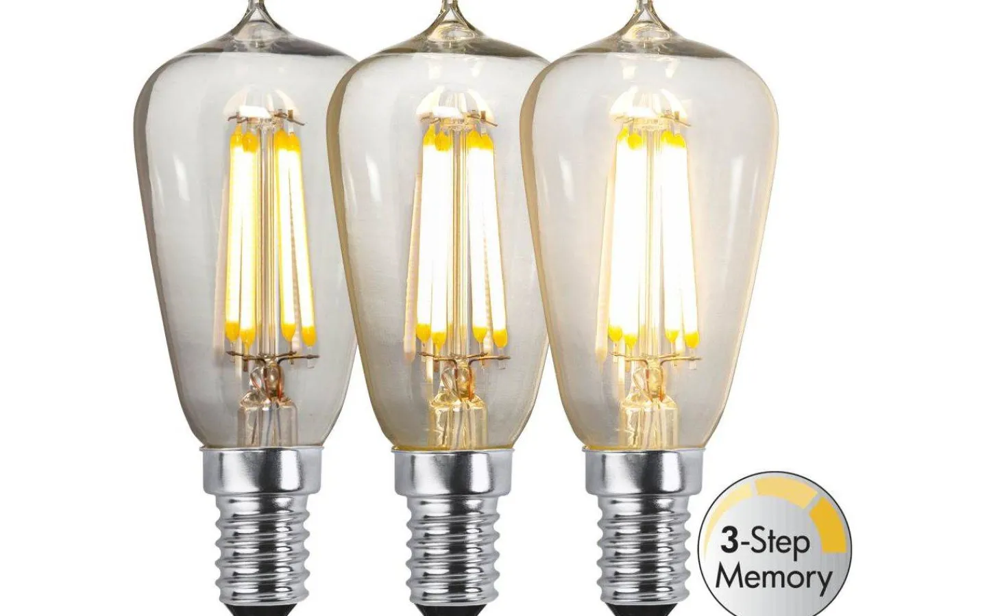 Dekorativa Ljuskällor E14|3-Steg Dim E14<Star Trading LED E14 3-Steg DIM Minne Lyktlampa 3000K 250lm 2,5W(25W)