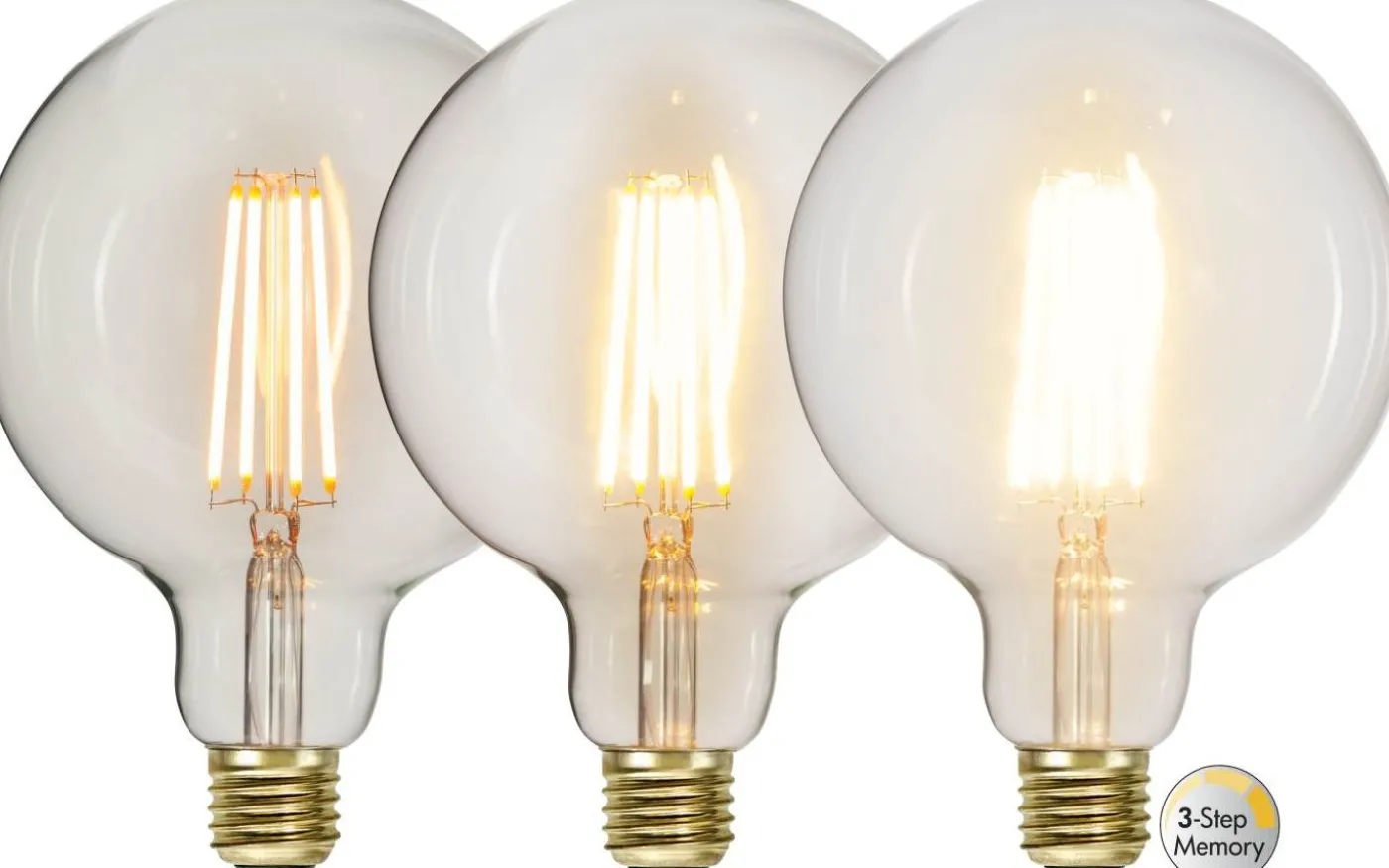 LED E27 3-Steg DIM-Minne Glob 125mm Soft Glow 2100K 700lm 6,5W(50W)