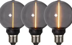 Star Trading LED E27 3-Steg DIM-Minne Glob 80mm DecoLed One Svart 1800K 60lm 2W(6W)* 3-Steg Dim E27