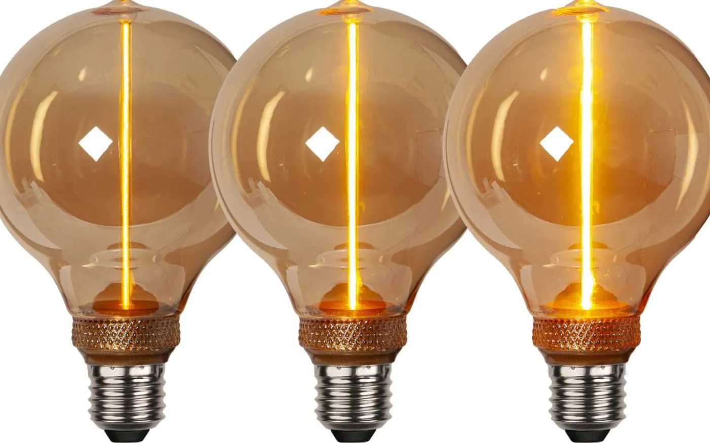 LED E27 3-Steg DIM-Minne Glob 95mm DecoLed One Amber 1800K 100lm 2W(10W)