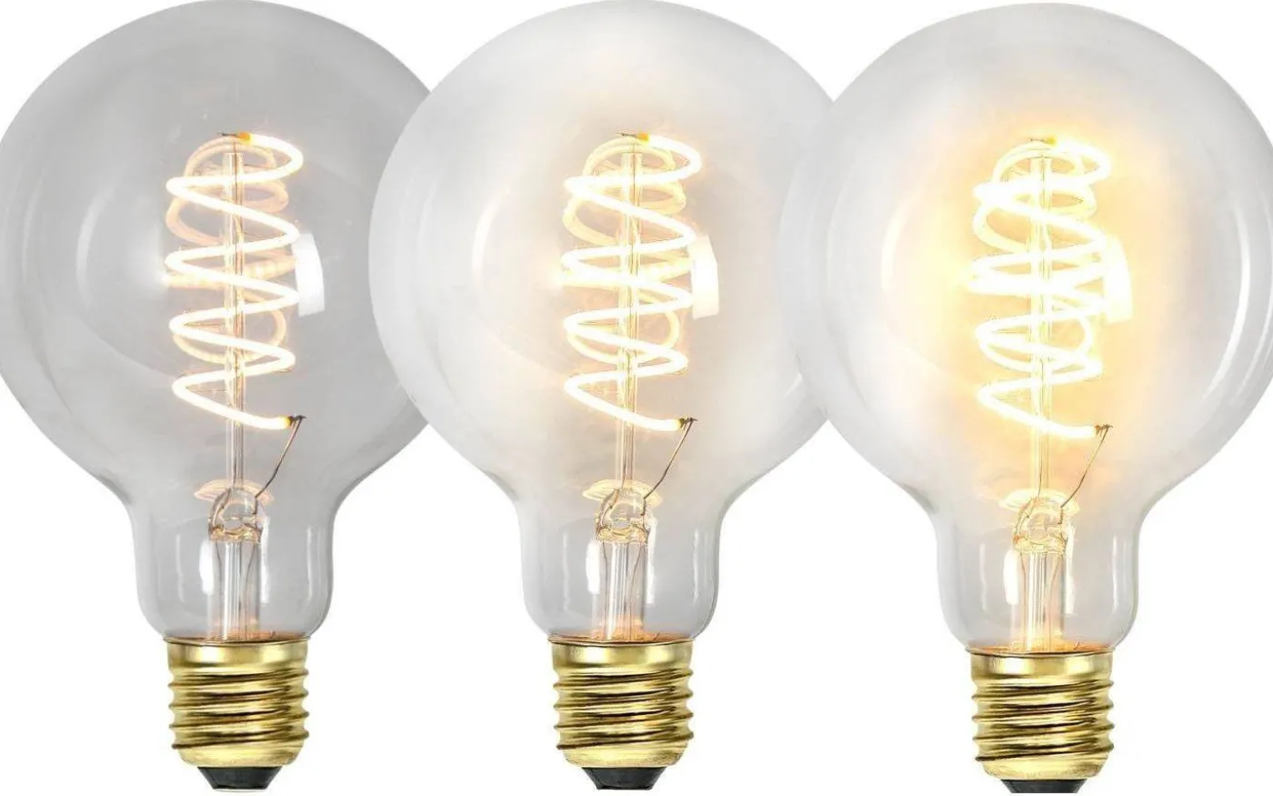 LED E27 3-Steg DIM-Minne Glob 95mm Spiral 2100K 270lm 4W(25W)