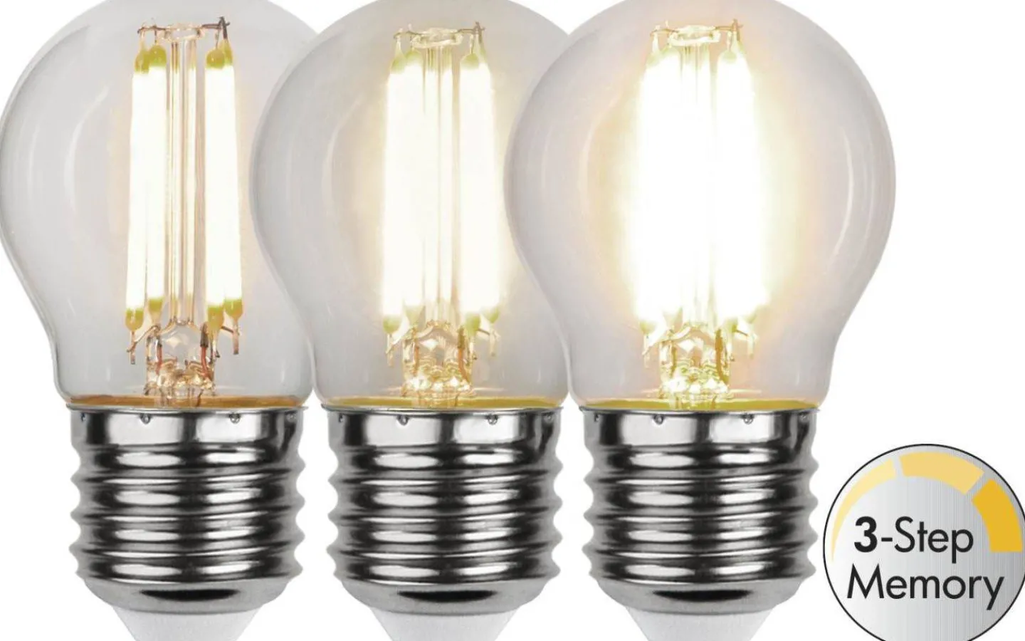 3-Steg Dim E27<Star Trading LED E27 3-Steg DIM-Minne Klot 3000K 470lm 4,2W(40W)