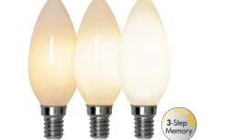Star Trading LED E14 3-stegs DIM Minne Kron Opal 2700K 380lm 4W(34W)* Dekorativa Ljuskällor E14|3-Steg Dim E14