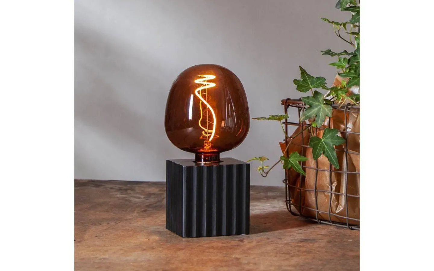 Dekorativa Ljuskällor E27<Star Trading LED E27 Stor 125mm DecoLED Brun 1800K 45lm 2W