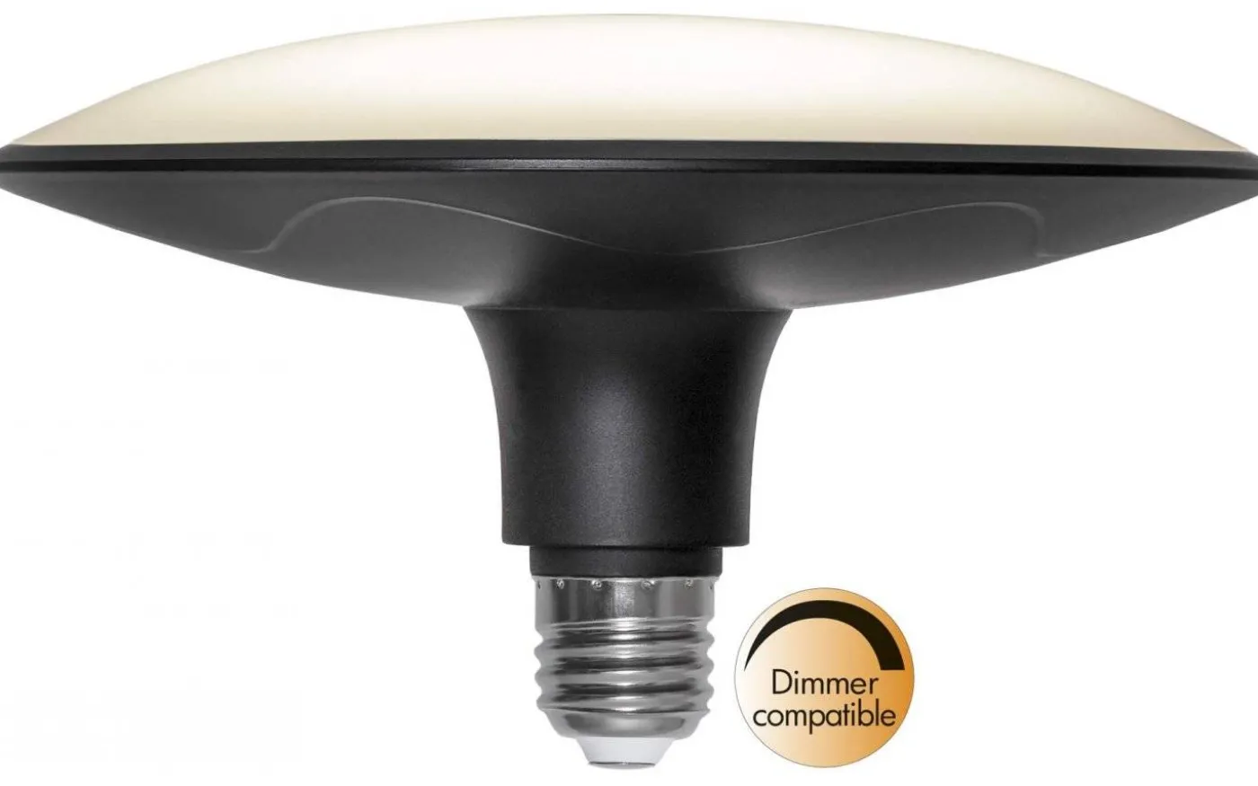 LED E27 Ufo Opal Svart 3000K 1600lm 25W(104W)