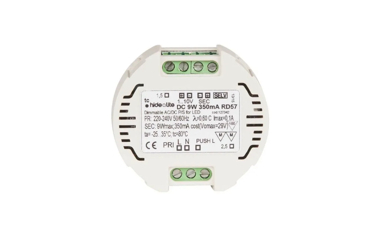 Hidealite LED-driver Jolly Round Konstantström 350mA 0-9W Dimbar för Apparatdosa* Led-Driver (Konstantström Ma)|Minispotlights & Ledpuckar