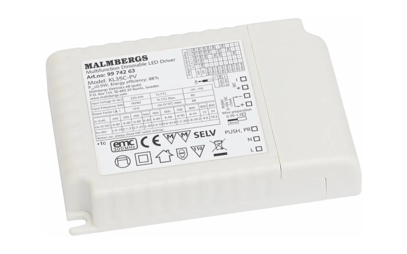 LED-driver Konstantspänning/Konstantström Multi 250-800mA 12V/24V Dimbar