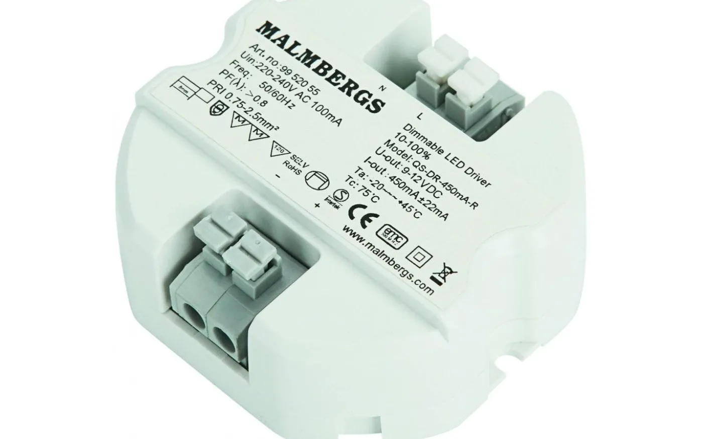 LED-driver Konstantström 450mA 4-5,4W Dimbar för Apparatdosa