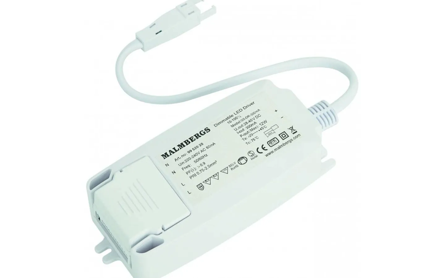 Malmbergs LED-driver Konstantström 300mA 8,4-12W Dimbar* Led-Driver (Konstantström Ma)