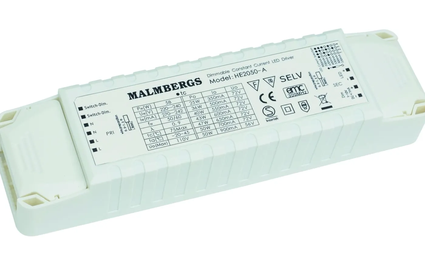 LED-driver Konstantström Multi 350-1050mA 25-50W Dimbar