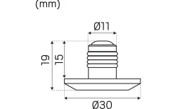 Hidealite LED-Spot för Slang 16mm, 2700K 80lm 1,2W 350mA Vit* Minispotlights & Ledpuckar