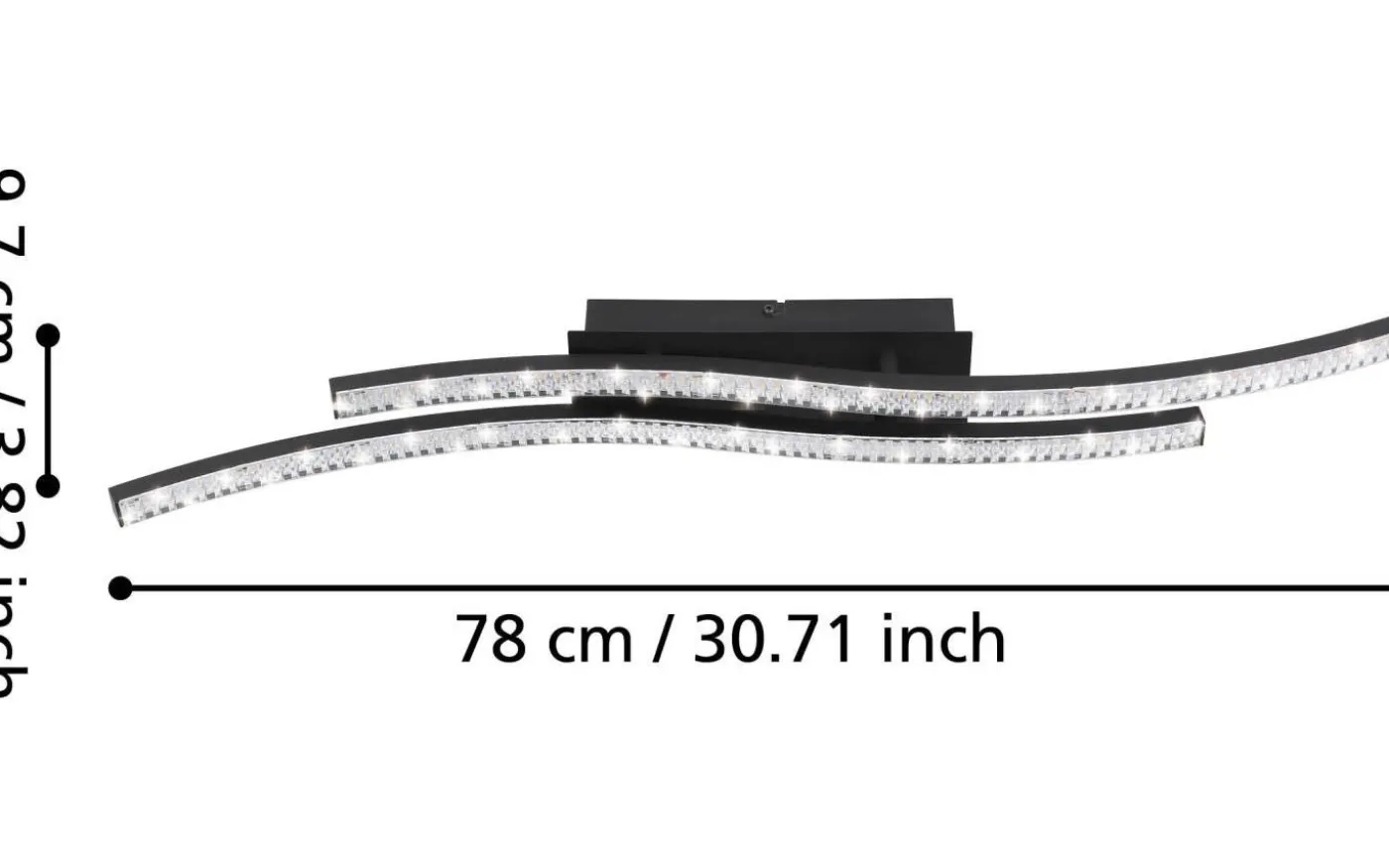 Lejias Plafond 78cm LED 3000K 21,5W Svart
