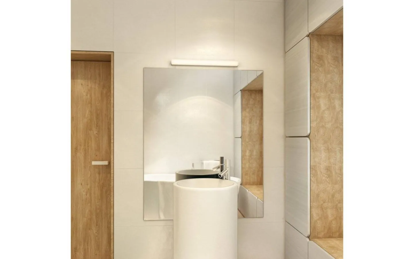 Badrumslampor Vägg<Rendl Levia Vägglampa Borstad Aluminium 60cm LED 12W IP44 3000K