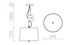 Levita Taklampa med Hiss Vit/Krom E27