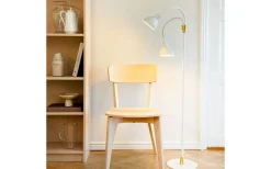 Lilje Golvlampa 135cm Dubbel Vit/Mässing