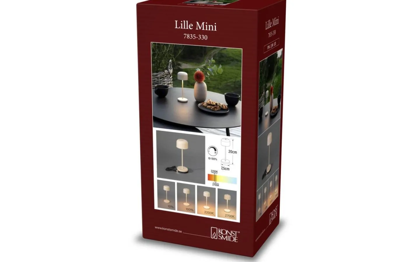 Konstsmide Lille Uppladdningsbar Bordslampa LED 20cm Sand IP54* Uppladdningsbara Lampor Utomhus|Uppladdningsbara Lampor Utomhus