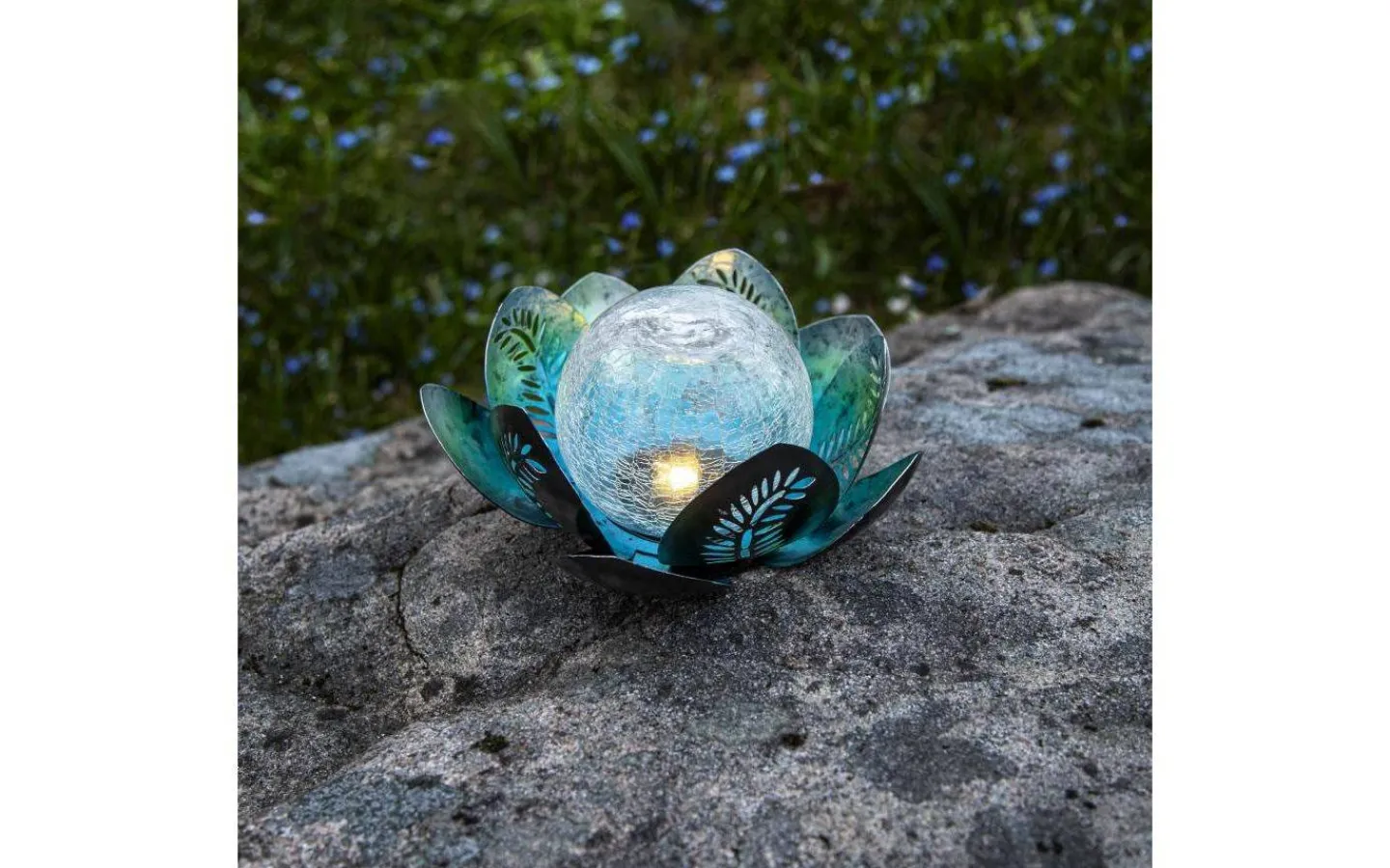 Visa Alla Solcellslampor<Star Trading Lilly Solcellslampa 12cm Silver/Blå