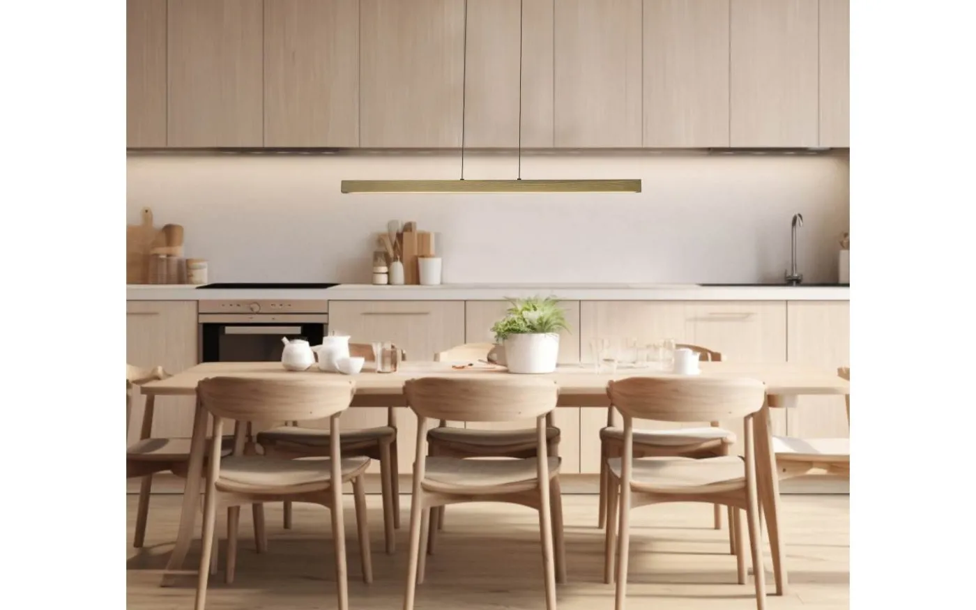 Linea Taklampa 100cm LED 22W 3000K Trä/Svart