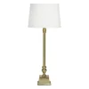 PR Home Linné Bordslampa 50cm Guld med lampskärm Sofia Offwhite* Bordslampor