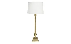 PR Home Linné Bordslampa 50cm Guld med lampskärm Sofia Offwhite* Bordslampor