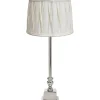 PR Home Linné Bordslampa 49cm Krom/Offwhite Plissé* Bordslampor