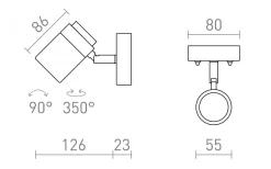 Rendl Linn I Vägglampa Krom/Opal IP44* Badrumslampor Vägg