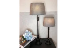 Oriva Linne Lampskärm Oval 28cm Grå* Ovala Lampskärmar