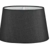 Linne Lampskärm Oval 28cm Svart