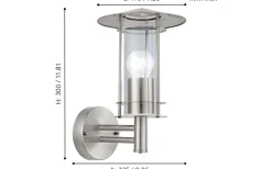 Vägglyktor<Eglo Lisio Fasadlykta Rostfritt Stål IP44