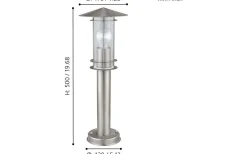 Eglo Lisio Pollare 50cm Rostfritt Stål IP44* Pollare & Grindlyktor