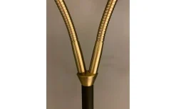 Ljusdal Golvfot 140cm 2L Svart/Matt Mässing Ex. Lampskärmar