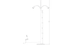 Golvfötter|Golvläslampor<Aneta Ljusdal Golvfot 140cm 3L Svart/Matt Mässing Ex. Lampskärmar