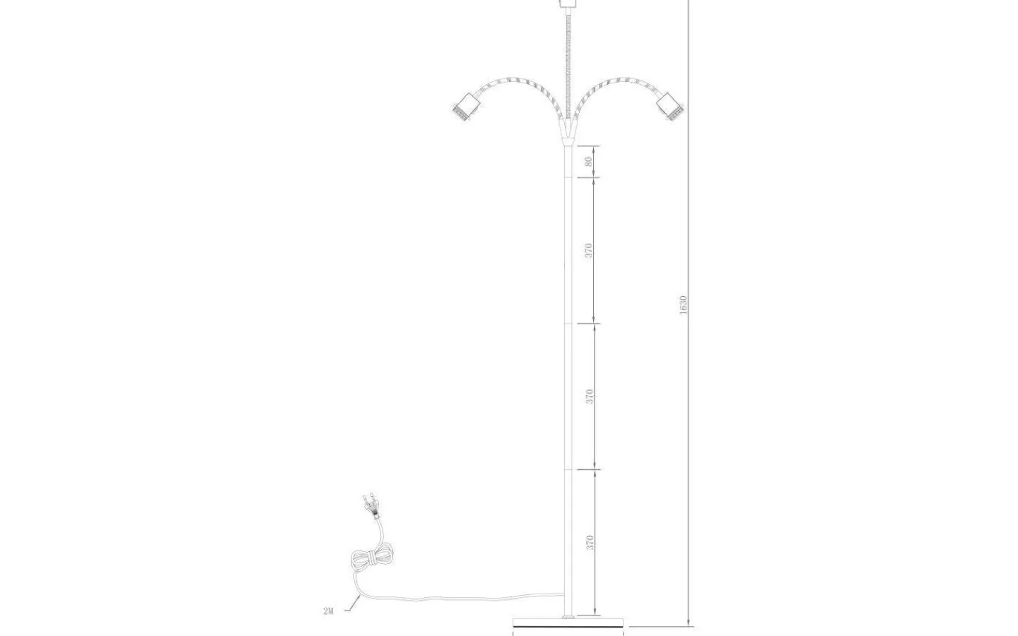 Golvfötter|Golvläslampor<Aneta Ljusdal Golvfot 140cm 3L Svart/Matt Mässing Ex. Lampskärmar