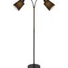Ljusdal Golvlampa 140cm 2L Svart/Valnöt Ink. Lampskärmar