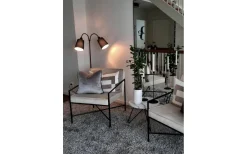 Ljusdal Golvlampa 140cm 2L Svart/Valnöt Ink. Lampskärmar