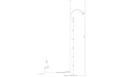 Ljusdal Golvlampa 140cm 2L Svart/Valnöt Ink. Lampskärmar