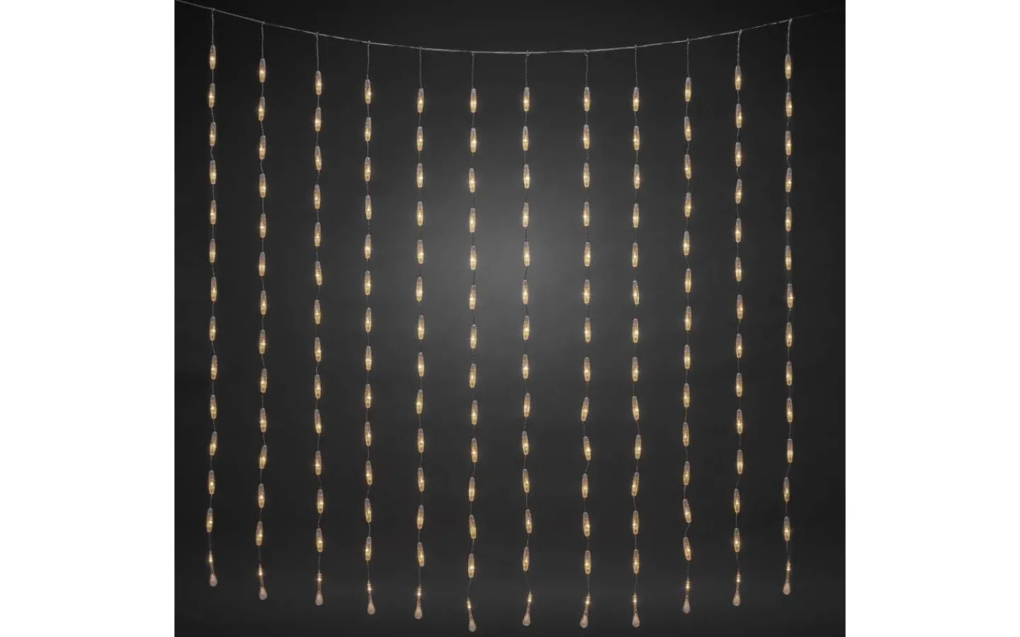 Konstsmide Ljusgardin Drops 2x2m Varmvit IP44* Julpynt Utomhus