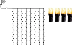 Star Trading Ljusgardin Golden Warm White 1,3x1,3m 80LED IP44* Ljusgardiner Och Istappsslingor|Ljusslingor Utomhus