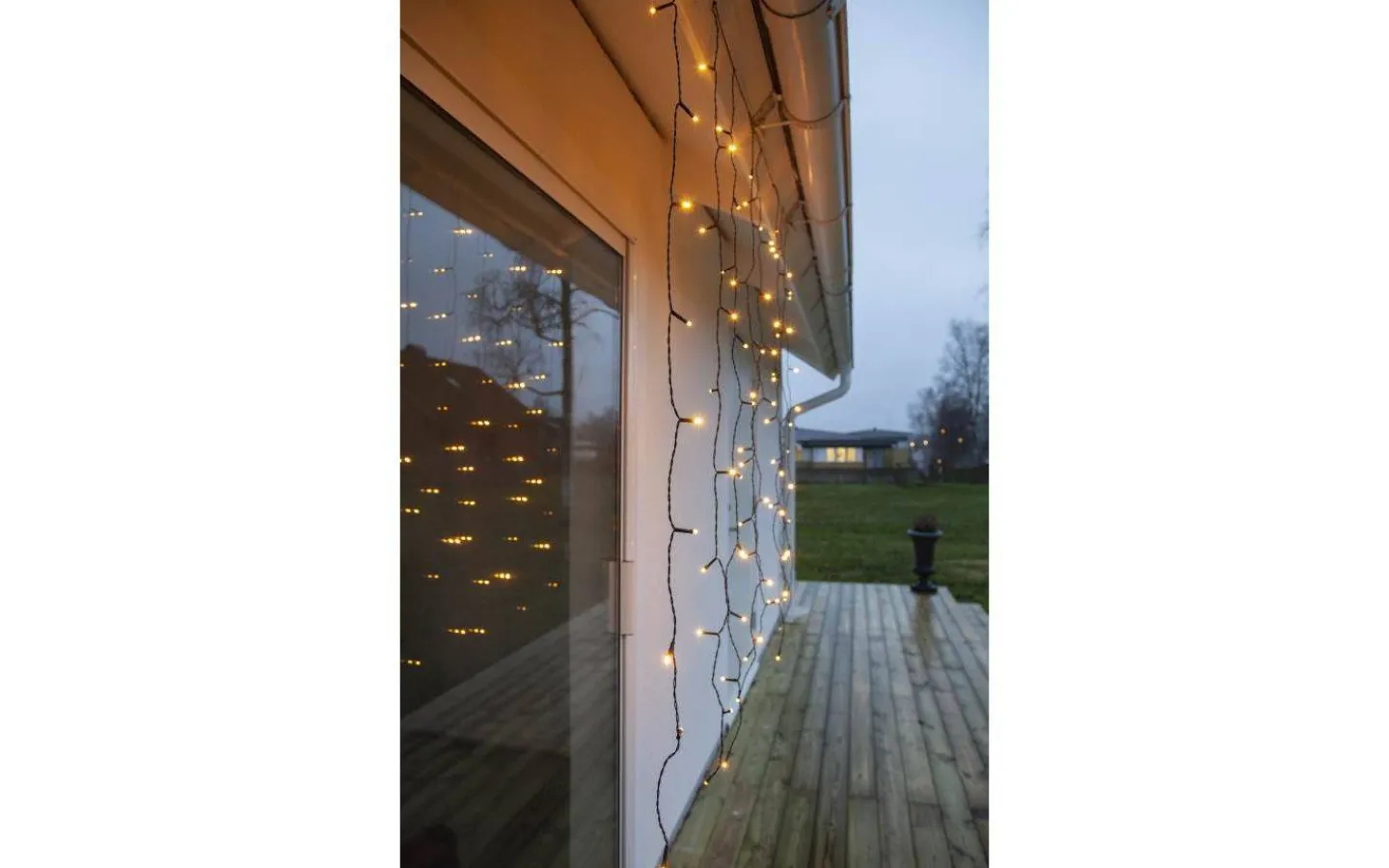 Star Trading Ljusgardin Golden Warm White 1,3x1,3m 80LED IP44* Ljusgardiner Och Istappsslingor|Ljusslingor Utomhus