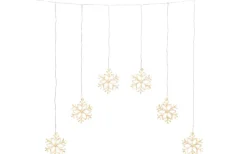 Ljusgardin Med Snöflingor 90cm Varmvit IP44