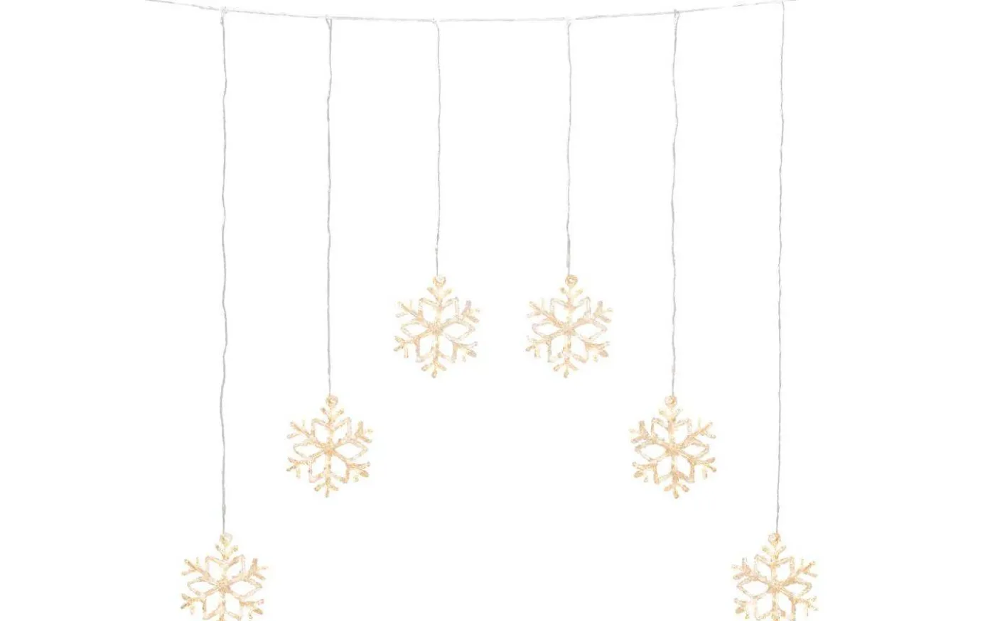 Ljusgardin Med Snöflingor 90cm Varmvit IP44