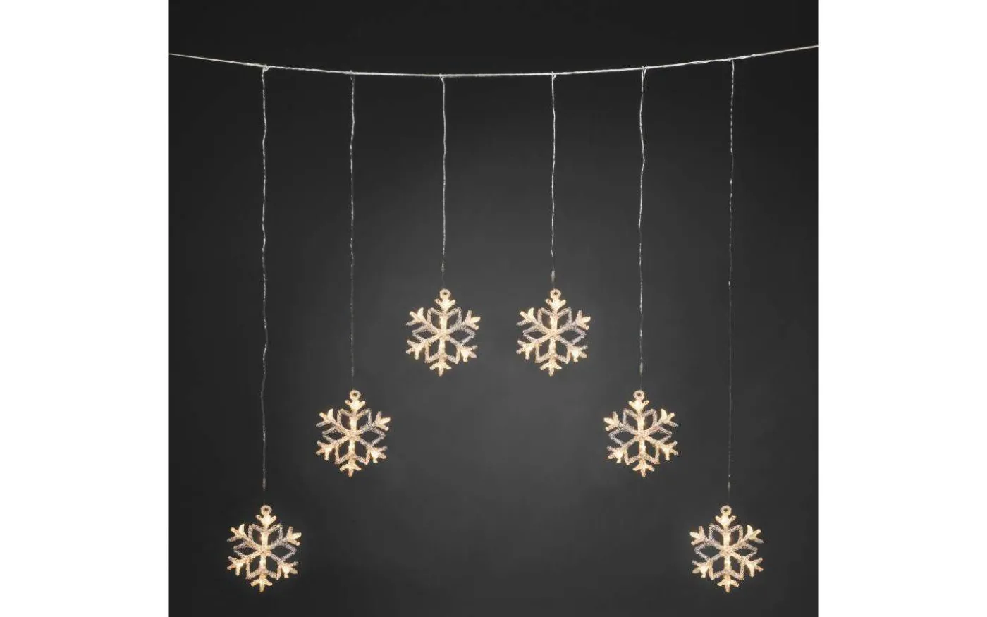 Ljusgardin Med Snöflingor 90cm Varmvit IP44