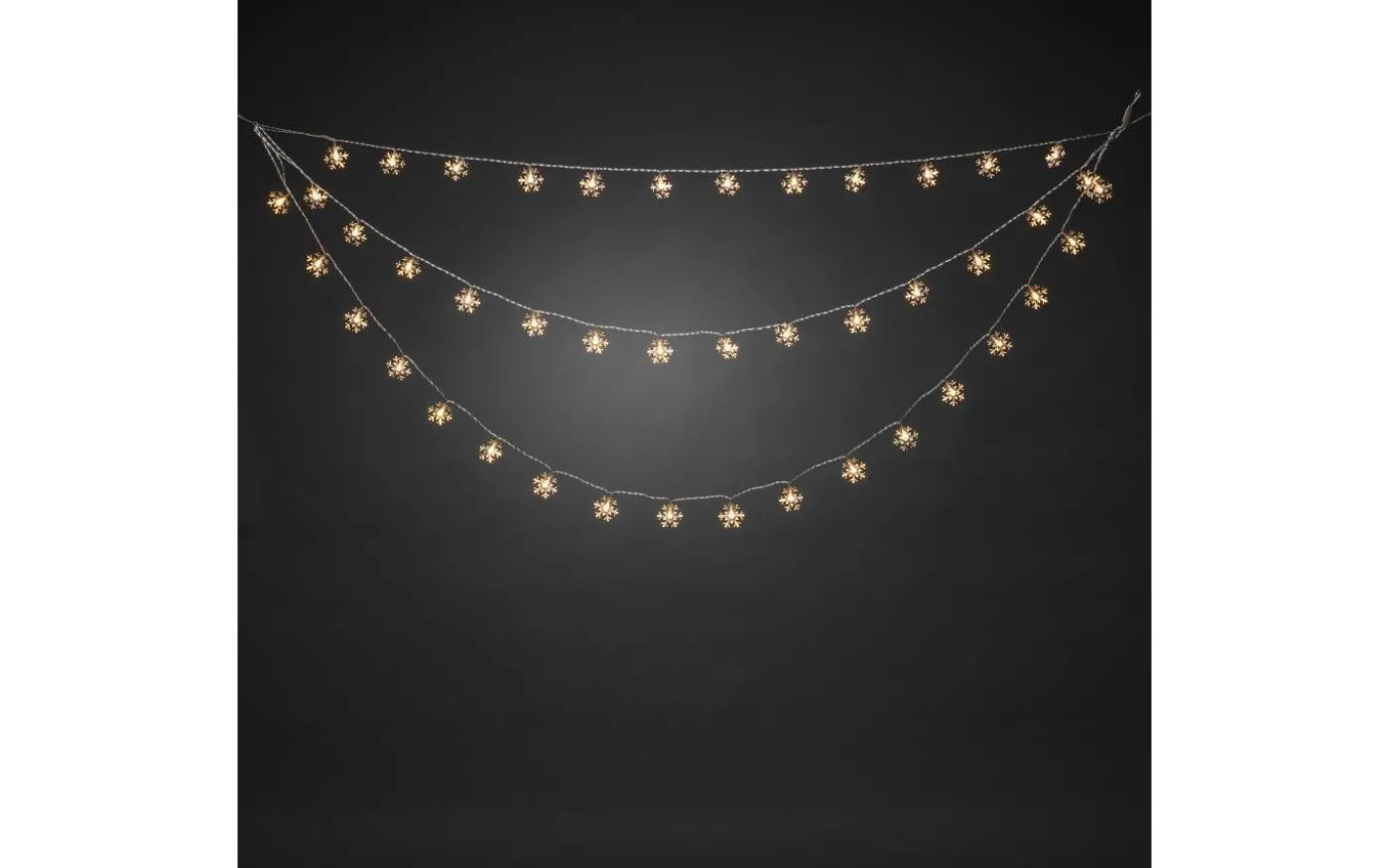 Ljusgardin Med 44st Snöflingor 125cm Varmvit IP44