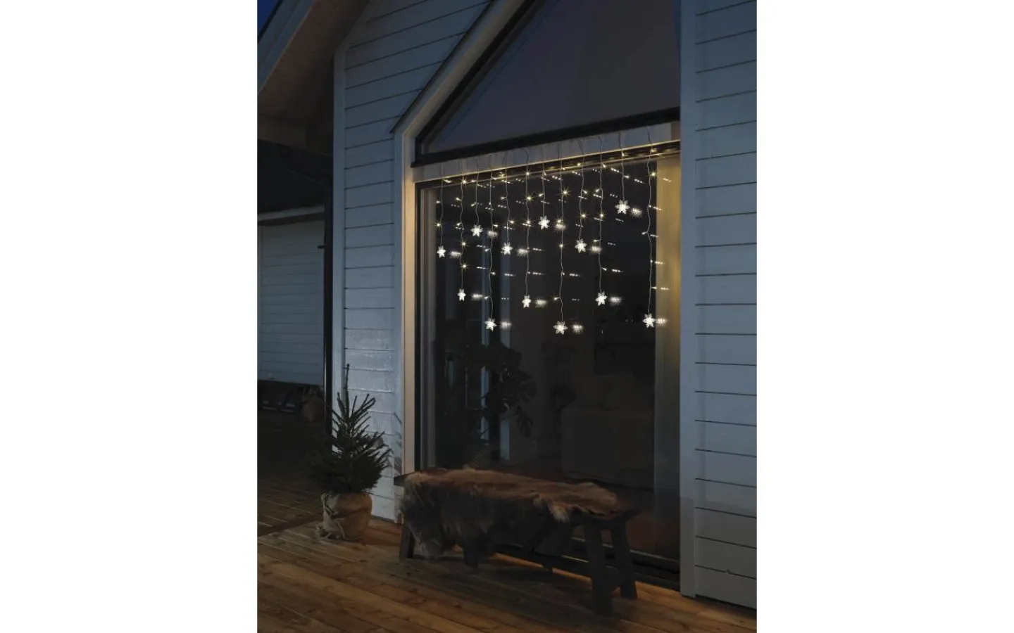 Ljusgardiner Och Istappsslingor<Konstsmide Ljusgardin Med 12st Snöflingor 140cm Varmvit IP44