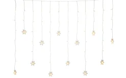 Ljusgardiner Och Istappsslingor<Konstsmide Ljusgardin Med 12st Snöflingor 140cm Varmvit IP44