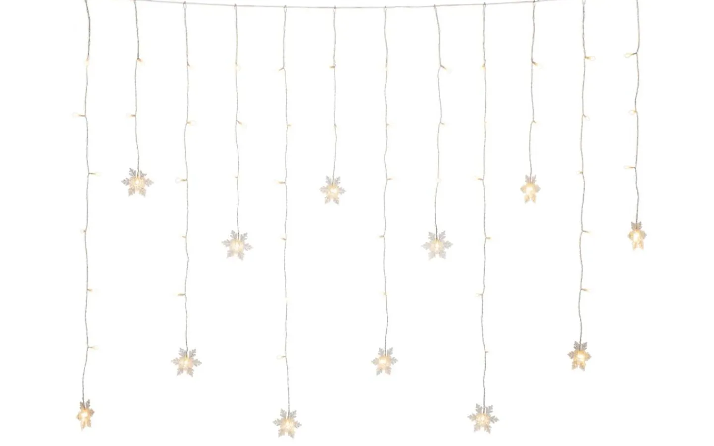 Ljusgardiner Och Istappsslingor<Konstsmide Ljusgardin Med 12st Snöflingor 140cm Varmvit IP44
