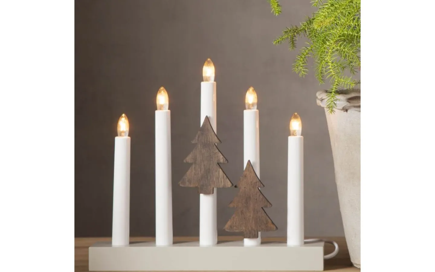 Tillbehör Till Adventsljusstakar<Star Trading Ljusmanschett Gran Brun 2-pack