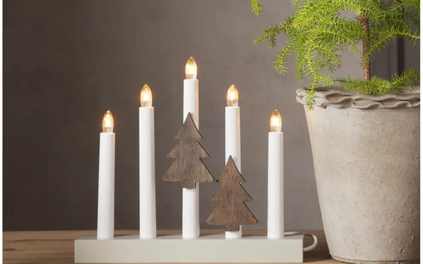 Tillbehör Till Adventsljusstakar<Star Trading Ljusmanschett Gran Brun 2-pack