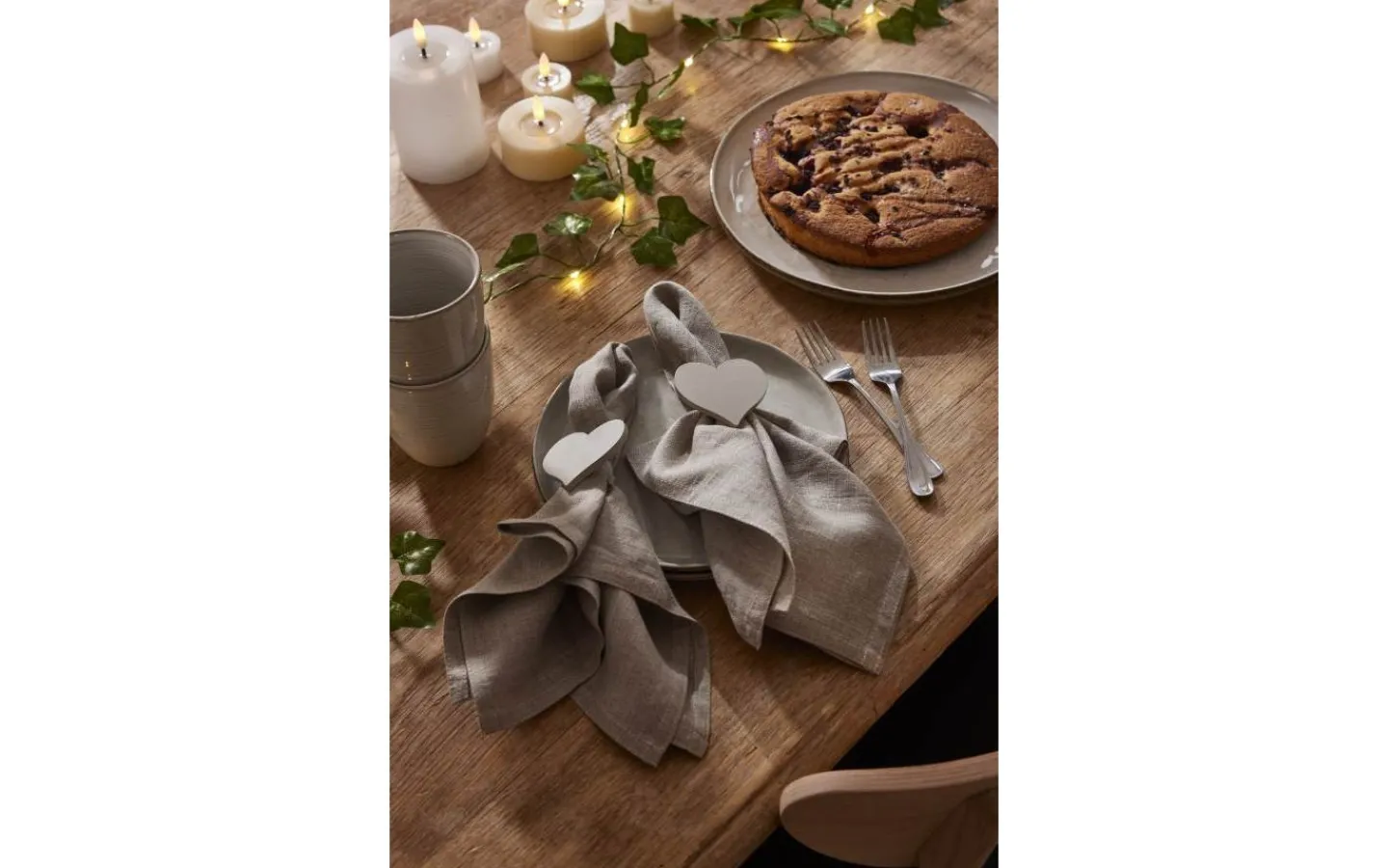 Tillbehör Till Adventsljusstakar<Star Trading Ljusmanschett Hjärta Beige 2-pack